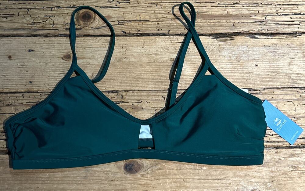 Cupshe Women’s Size XL Green Bikini Top NWT